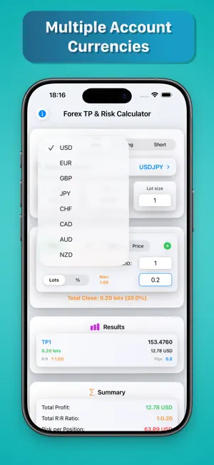 Forex TP & Risk Calculator screenshot 4