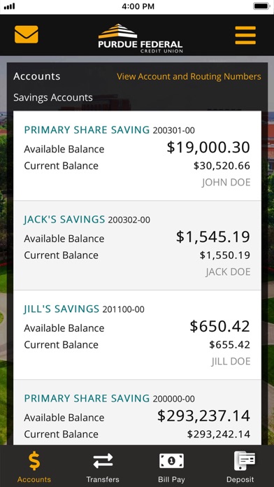 Purdue Federal Digital Banking Screenshot