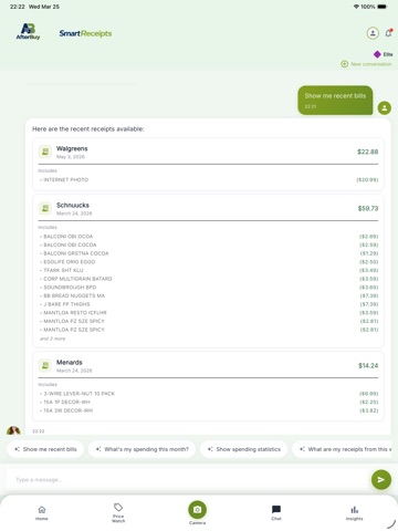 Smart Receipts - AfterBuy iPad screenshot