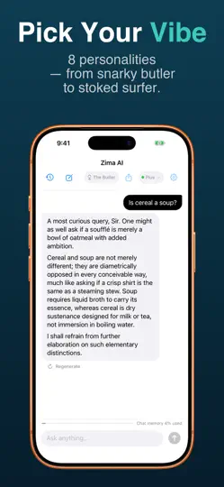 Screenshot von Zima: Offline AI auf dem iPhone 4