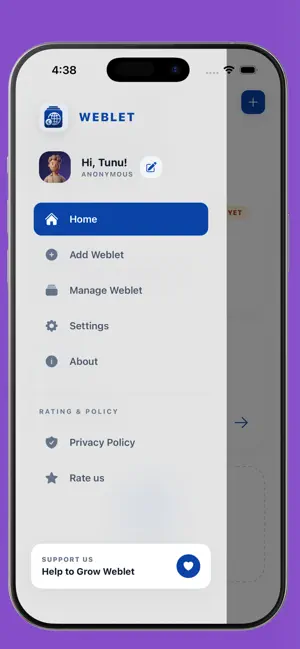 Weblet: Websites as Apps screenshot 2