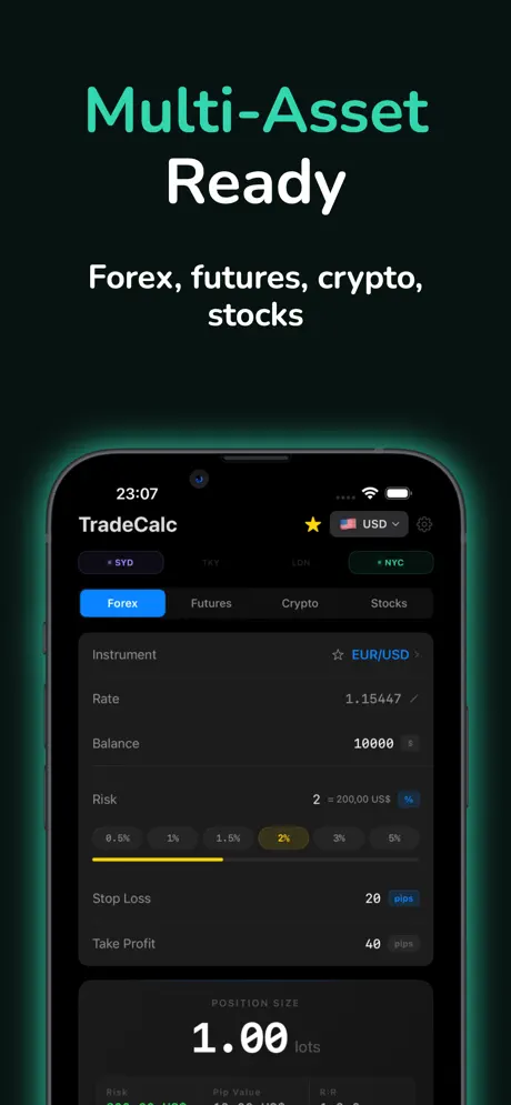 TradeCalc Position Size Calc — iPhone screenshot 4