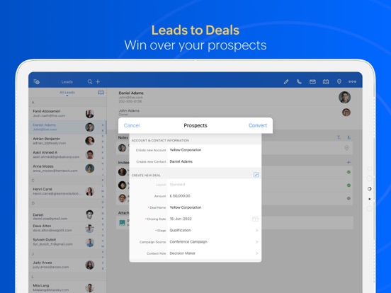 Zoho CRM - Sales & Marketing iPad screenshot 3 - Business app