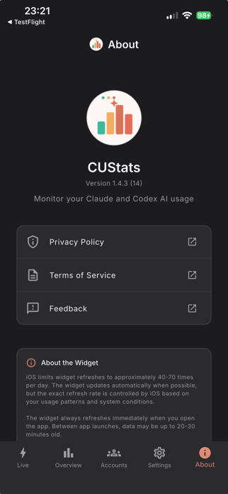 CUStats Go - AI Usage Tracker Screenshot 9 of 10