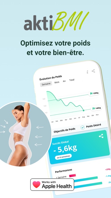 Screenshot #1 pour aktiBMI: Suivi IMC et Poids