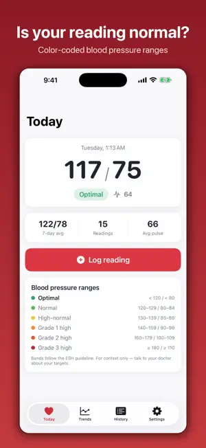 BP Diary - Blood Pressure Log screenshot 1