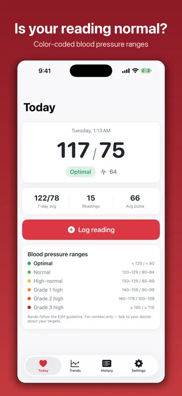 BP Diary - Blood Pressure Log screenshot 1 of 5