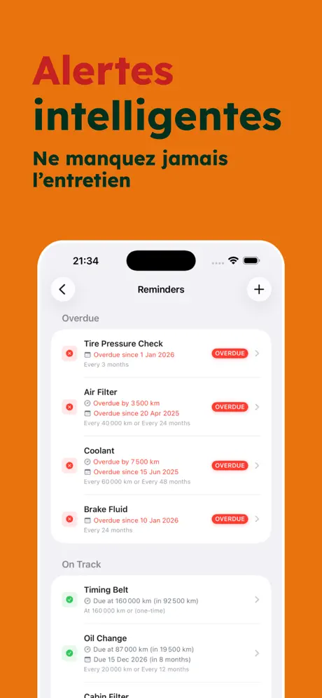 AutoLog — Carnet d'Entretien — capture d'écran iPhone 2