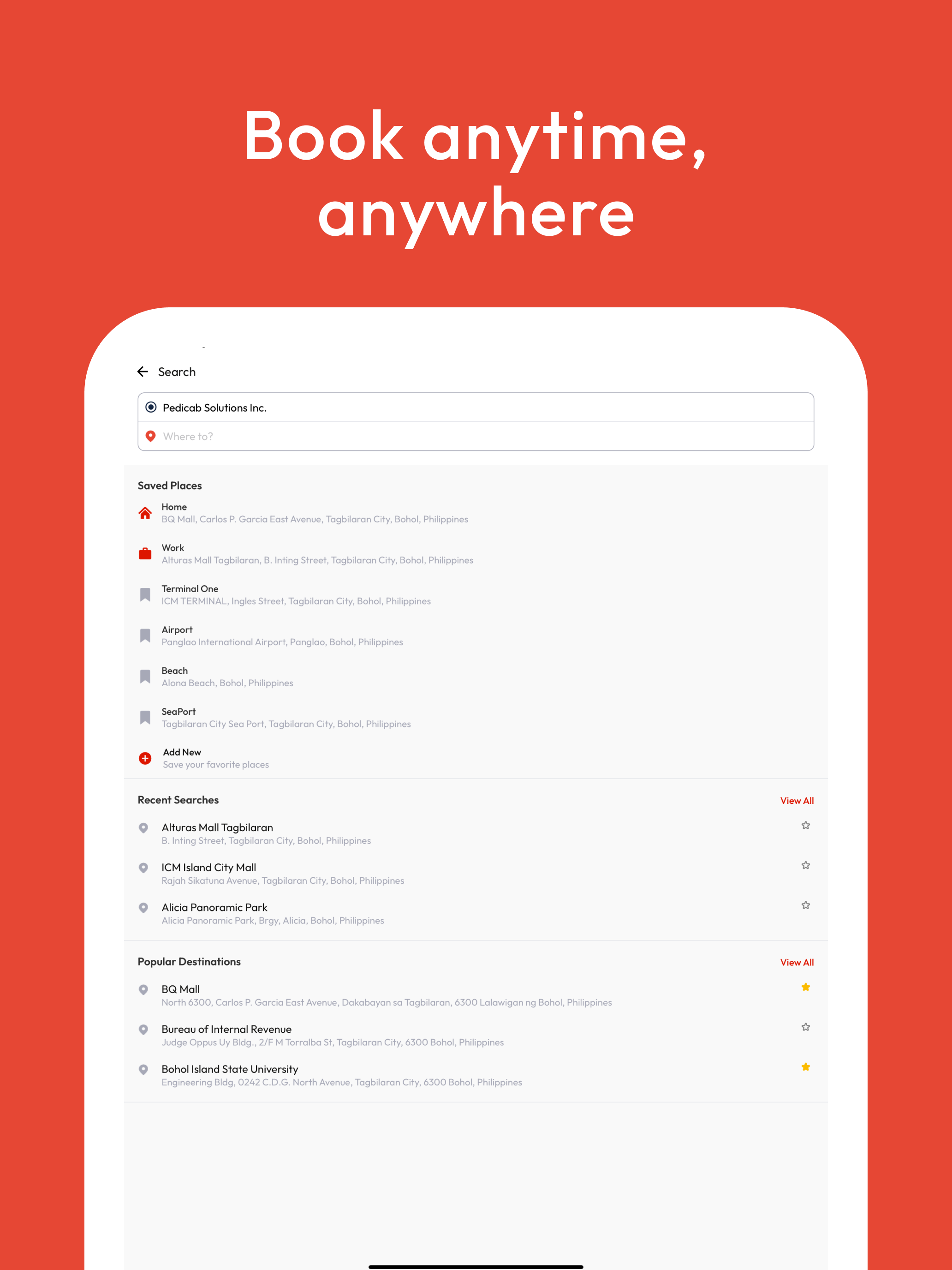 Pedi App - Request a Ride