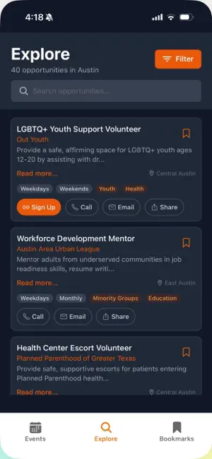 Volunteer Austin screenshot 2