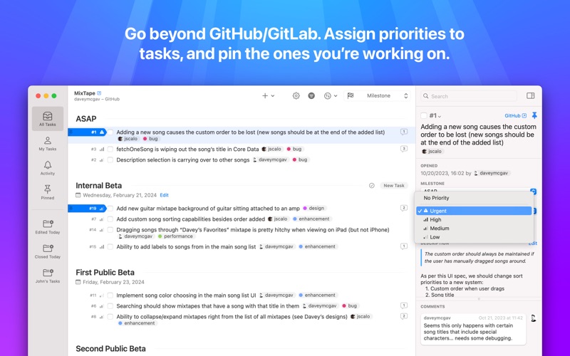 How to cancel & delete taska for github/gitlab issues 3