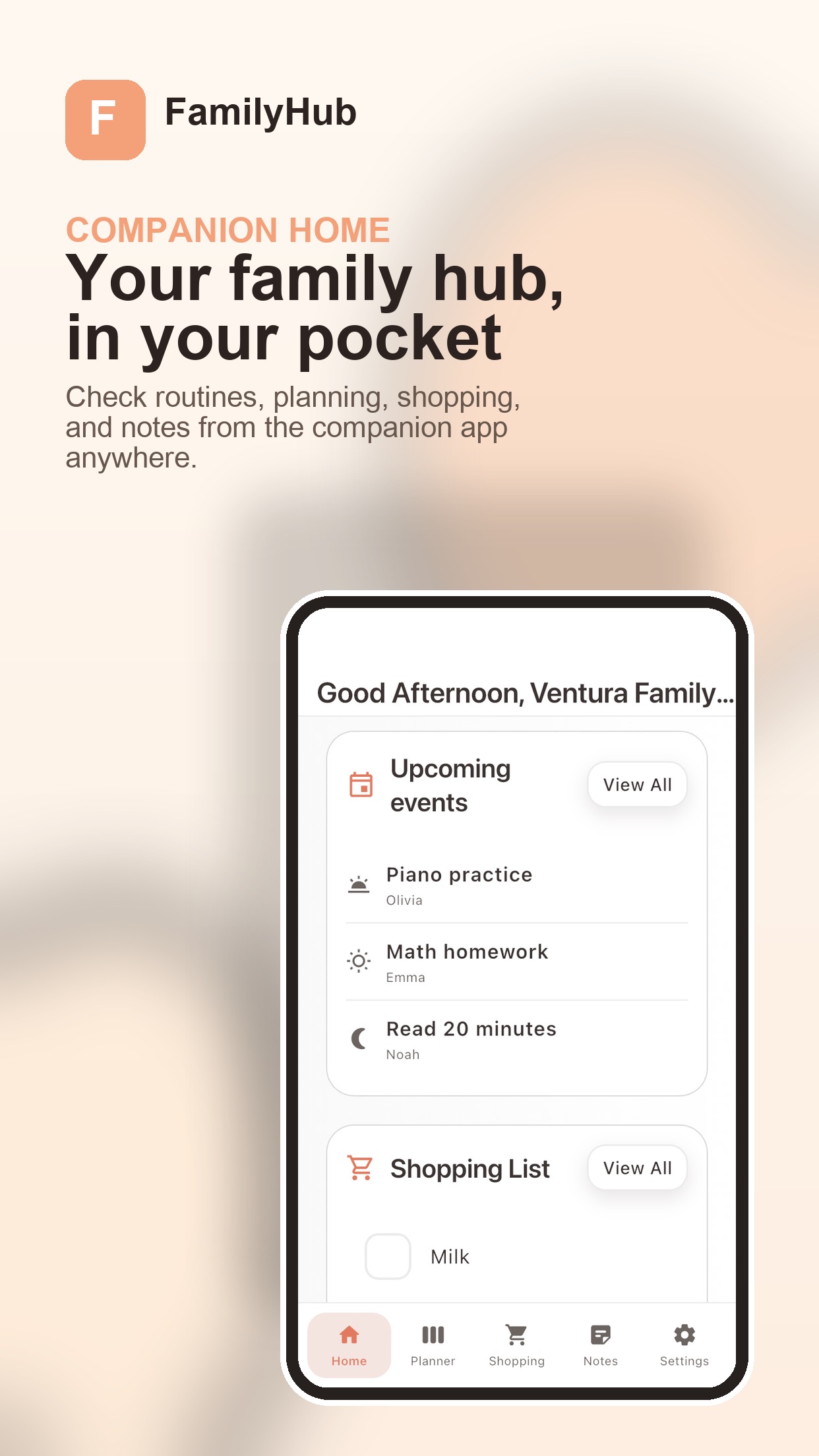 Screenshot 1 of FamilyHub Home Planner