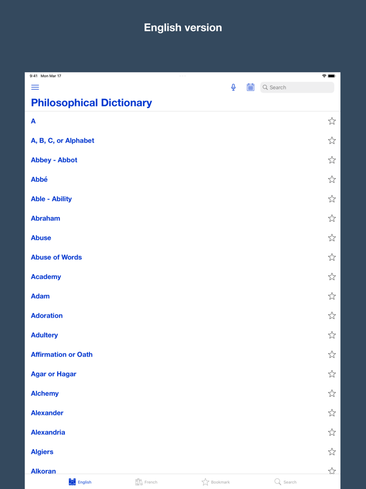#1. A Philosophical Dictionary (iOS) 由: Thuy Duong