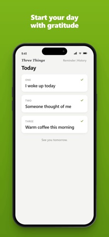 Three Things Daily Gratitude Screenshot 1 of 4