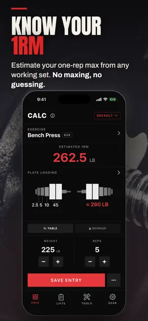MaxRep: 1RM Calculator screenshot 1