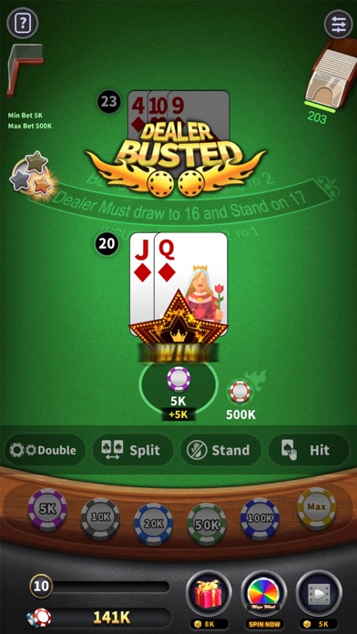 Blackjack 21 offline card game Screenshot