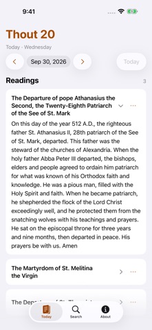 Coptic Synaxarium Screenshot 2 of 6