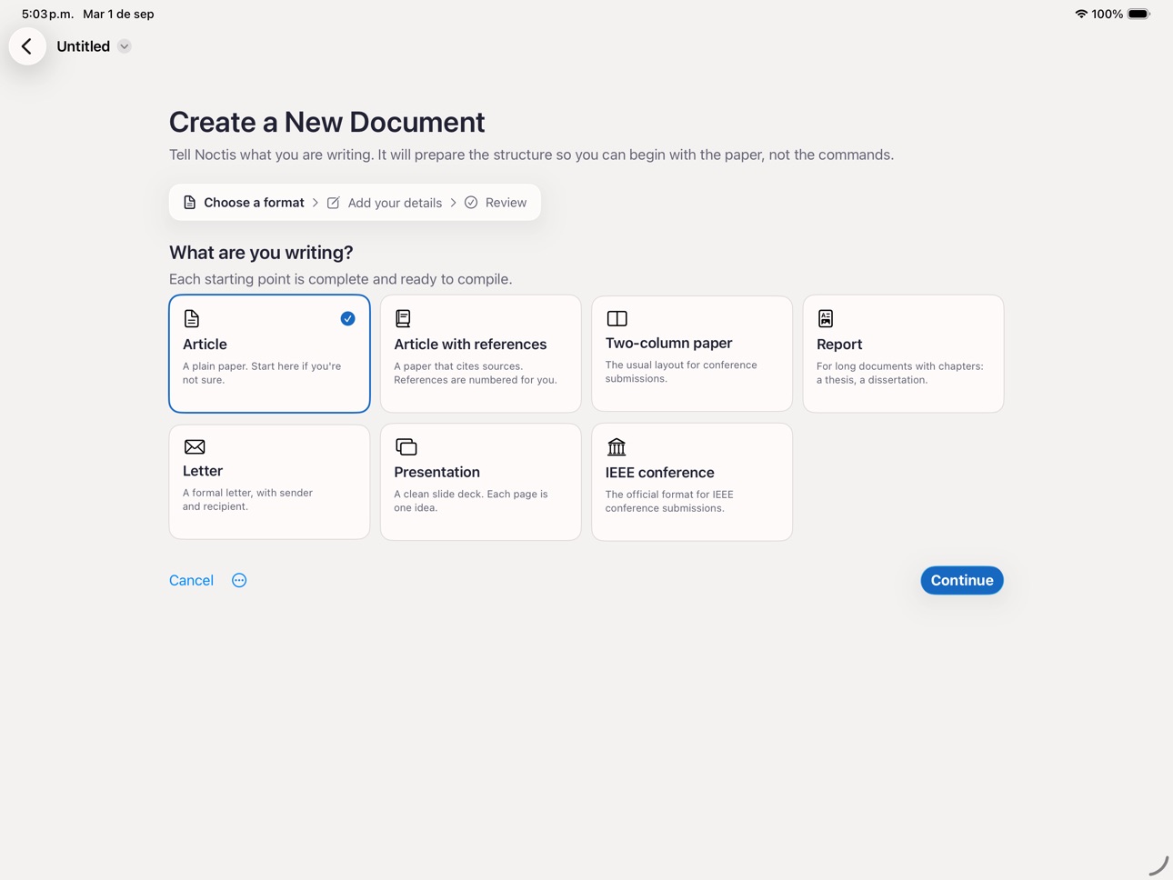 Screenshot 1 of Noctis Paper Studio
