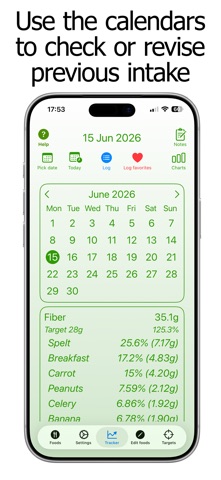 Fiber Counter and Tracker iPhone screenshot