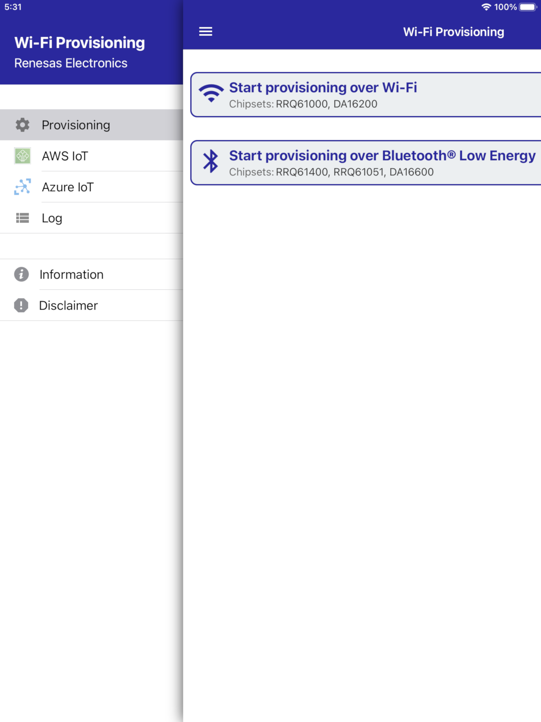 Renesas WiFiProvisioning