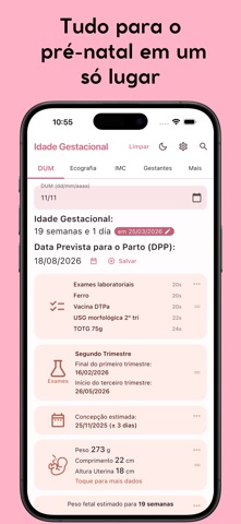 Idade Gestacional (do bebê) iPhone screenshot 1