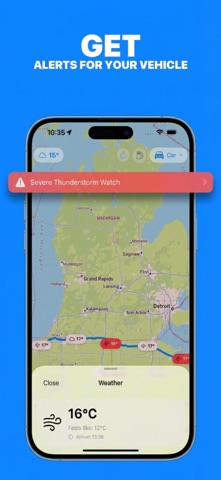 Is it clear: Route Weather iPhone screenshot