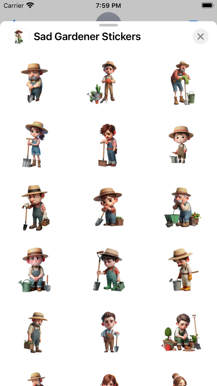 Sad Gardener Stickers