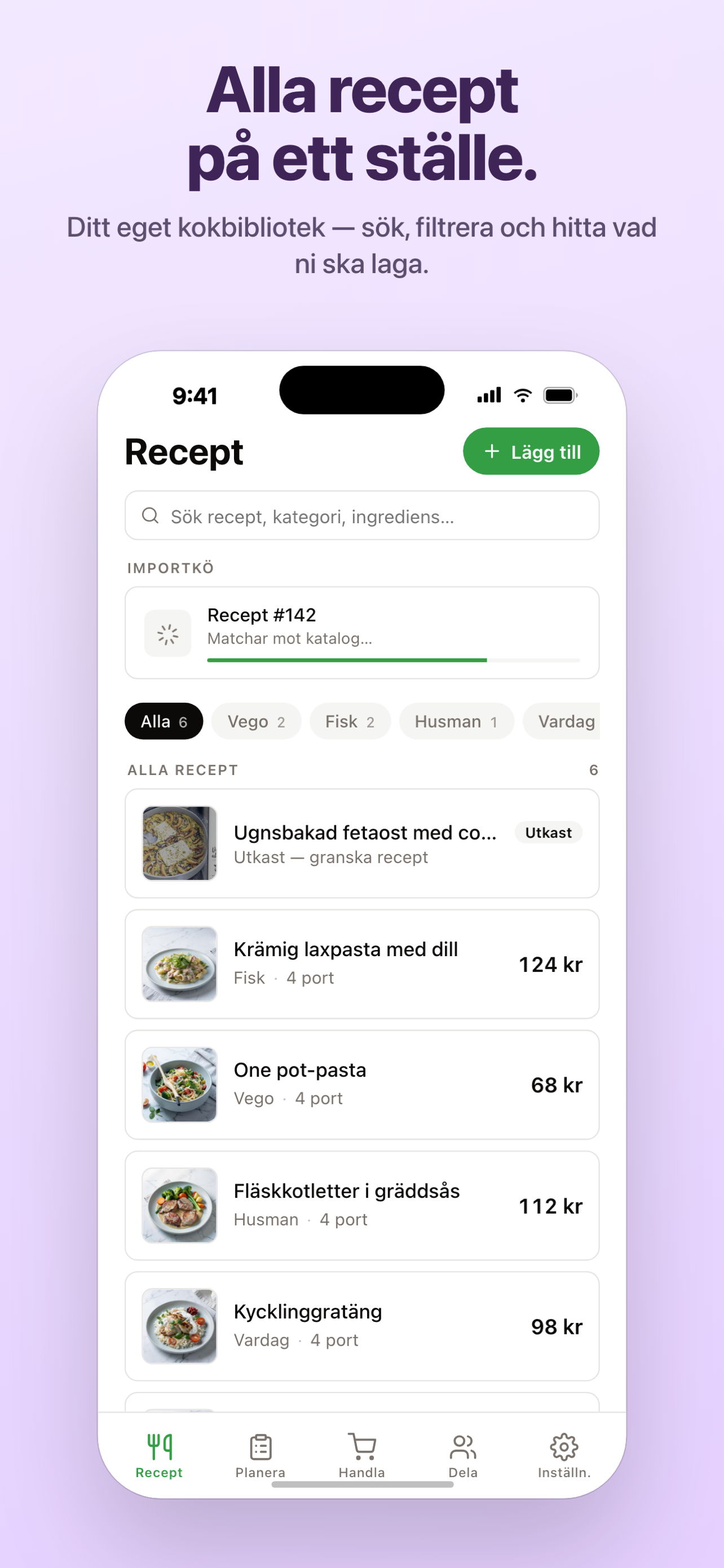 Receptsamlingen screenshot 2