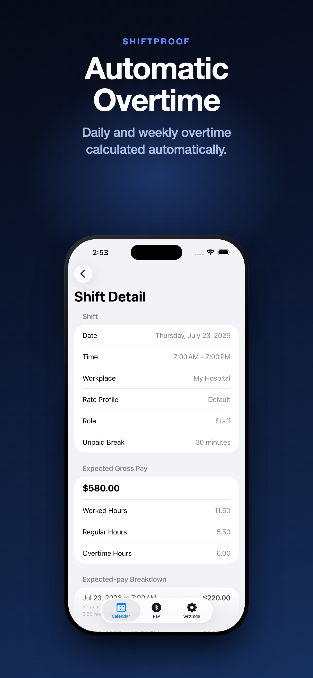 ShiftProof Pay Tracker screenshot 2