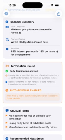 ContractIQ - Legal Doc Reader iPhone screenshot