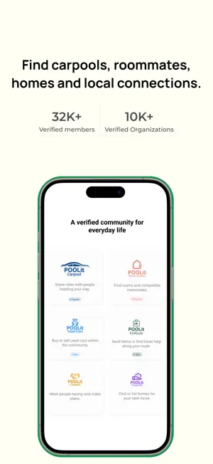 POOLit: Carpool, Rooms & Cars screenshot 1