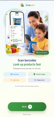 Snacura: Family Food Scanner screenshot