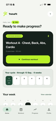 TreinaFit iPhone screenshot