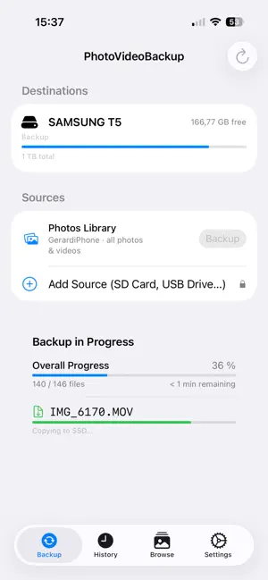 PhotoVideoBackup: SSD Transfer screenshot 4
