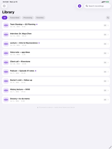 Audio File To Text Transcribe iPad screenshot