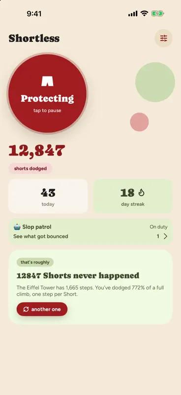 Shortless: Less Scroll & Slop screenshot 1 of 4