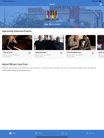 Elkhart Jazz Festival iPad screenshot