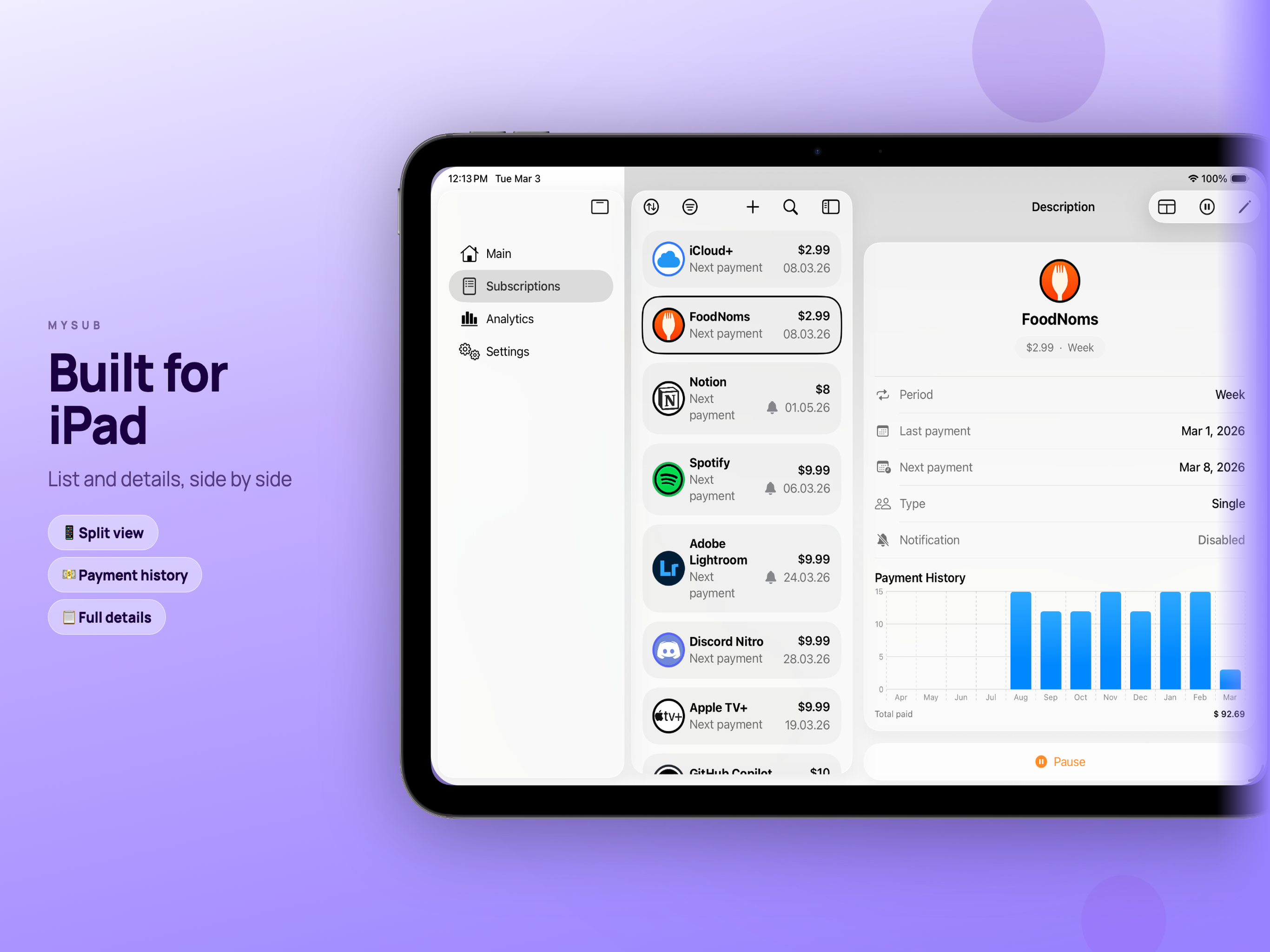 MySub - subscription tracker