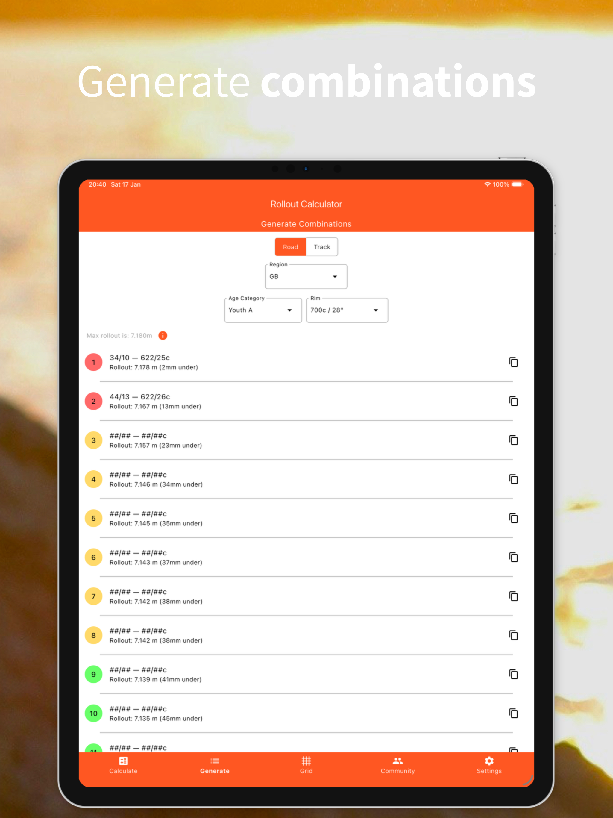 Rollout Calculator