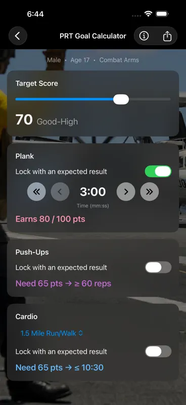 Navy PFA Calc screenshot 8 of 10