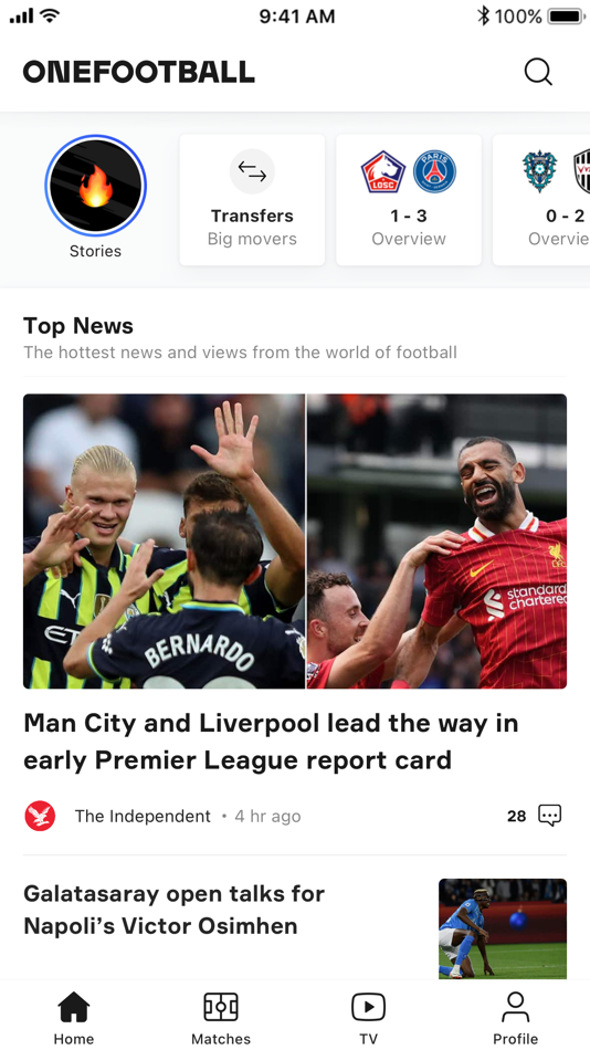 #1. OneFootball: All Soccer Scores (iOS) By: Onefootball GmbH