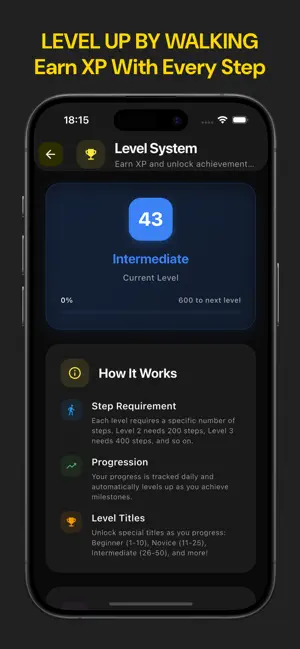 Pedometer: Leveling Steps screenshot 2