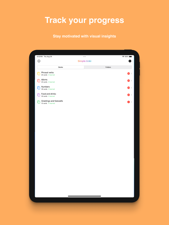 Simple Anki iPad screenshot 2 - Education app