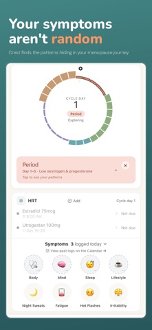 Crest: Menopause & HRT Tracker Screenshot 1 of 7