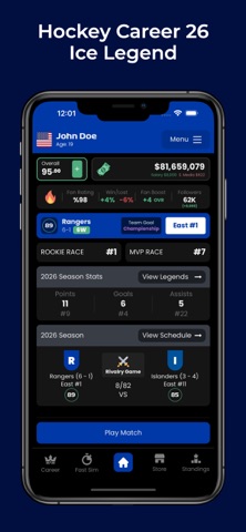 Hockey Career 26 - Ice Legend iPhone screenshot