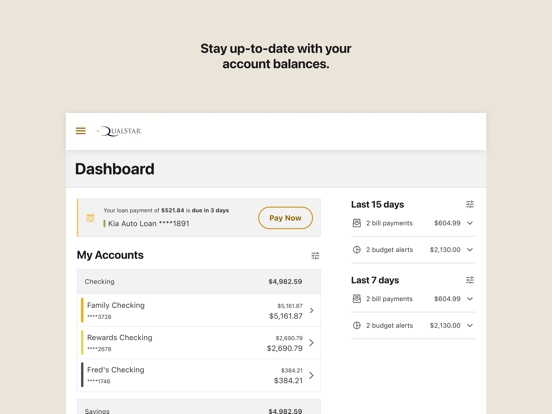 Screenshot #5 pour Qualstar CU Mobile Banking