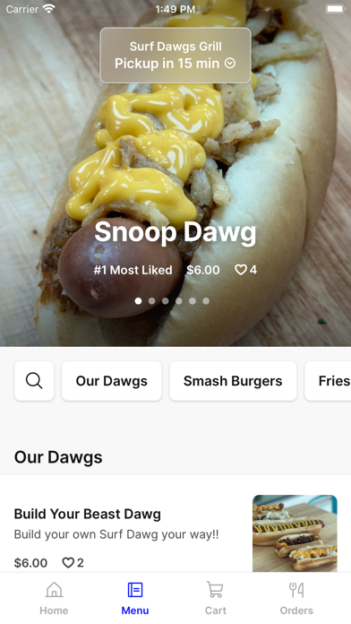 Surf Dawgs Grill To Go iPhone screenshot 2 - Food & Drink app