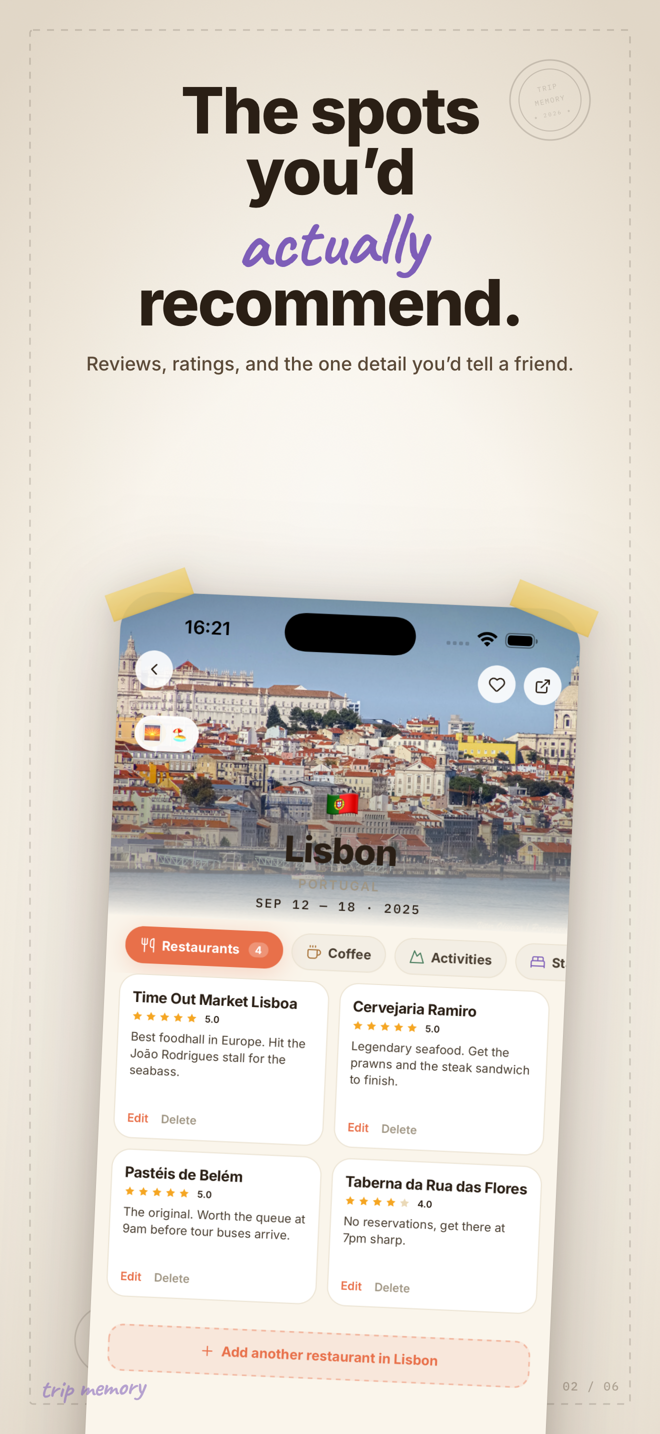 Trip Memory: Travel Journal