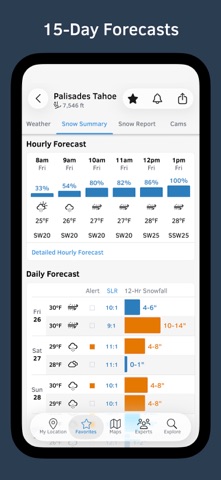 OpenSnow app screenshot