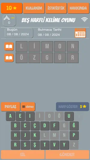 Beş Harfli Kelime Oyunu screenshot 4